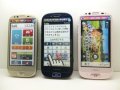 ＮＴＴドコモ　Ｆ－１２Ｄ　らくらくスマートフォン　モックアップ　３色セット