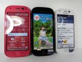 ＮＴＴドコモ　Ｆ－０４Ｊ　らくらくスマートフォン４　モックアップ　３色セット