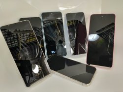 画像1: 弊社オリジナルカスタム　画面真っ黒スマートフォンモックアップ　６個セット