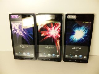 ａｕ ＩＳ１２ＳＨ ＡＱＵＯＳ ｐｈｏｎｅ モックアップ ３色セット